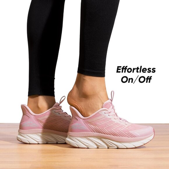 Women's Pink Walking Shoes Comfort Breathable Non-Slip Gym Training Sneaker - Picture 2 of 8